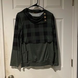 Nursing plaid shirt